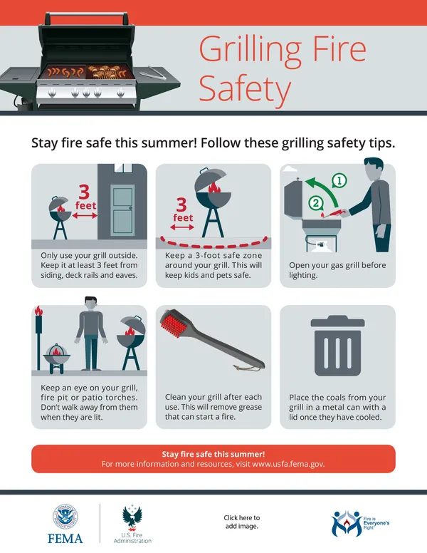 grilling fire safety flyer