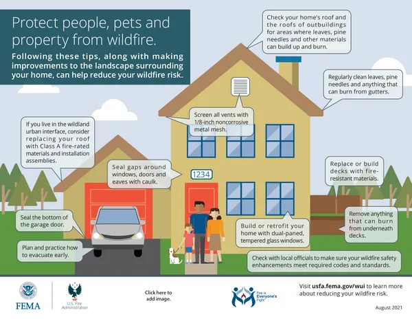 Protect people, pets and property from wildfire handout