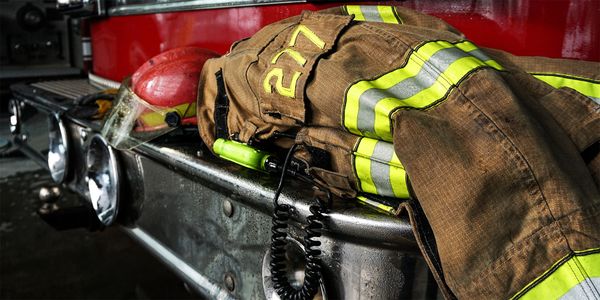 Photo of worn firefighter turnout gear